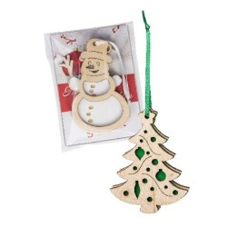Pendentif en feutrine et en bois - Arbre de Noël dans un sac promotionnel