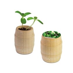 Mini-tonneau en bois - Bulbes de trèfle à 4 feuilles
