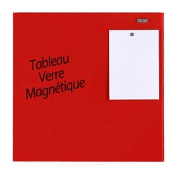 Tableau Affichage-Ecriture Verre Magnet 60x120cm Rouge
