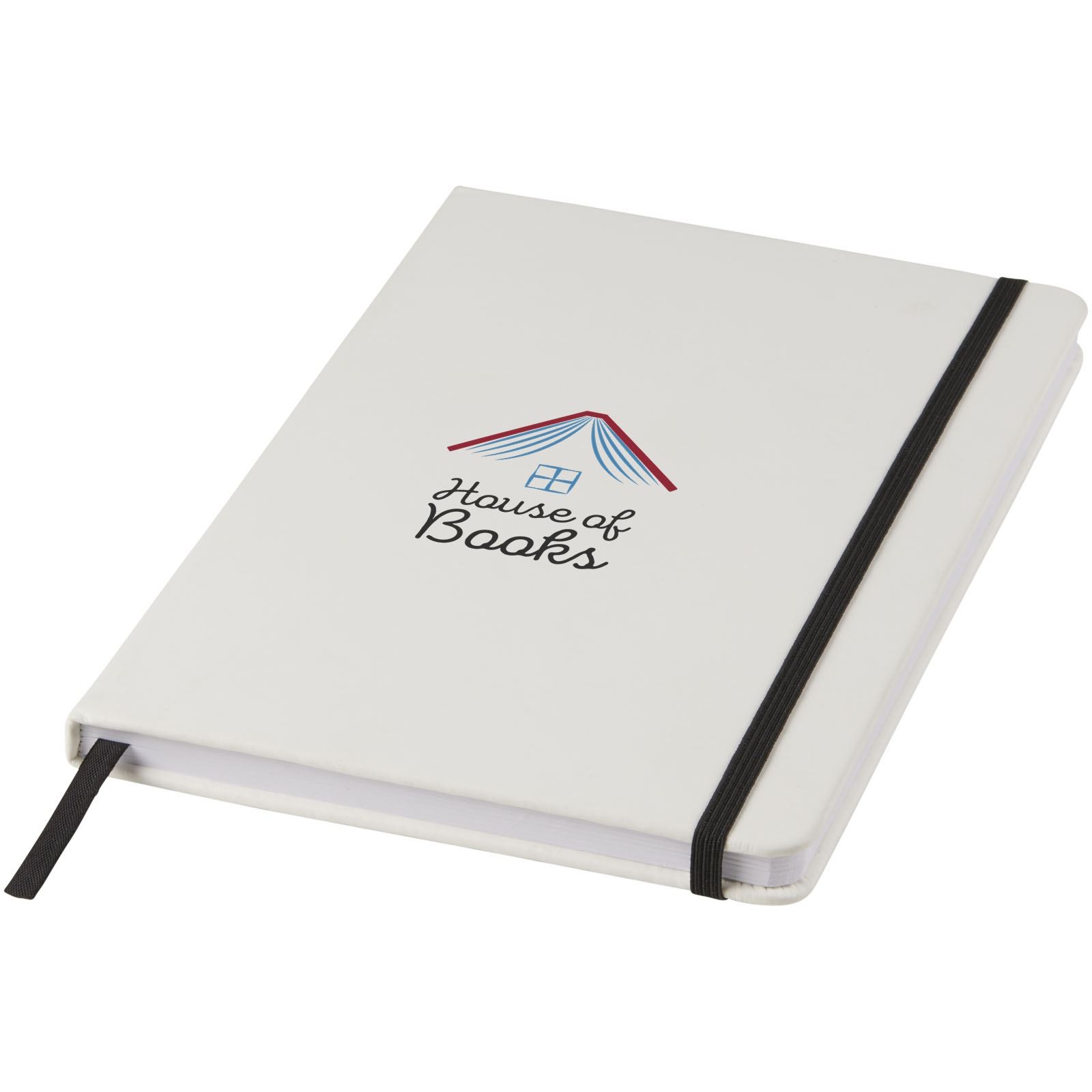 Carnet de notes blanc A5 avec élastique de couleur